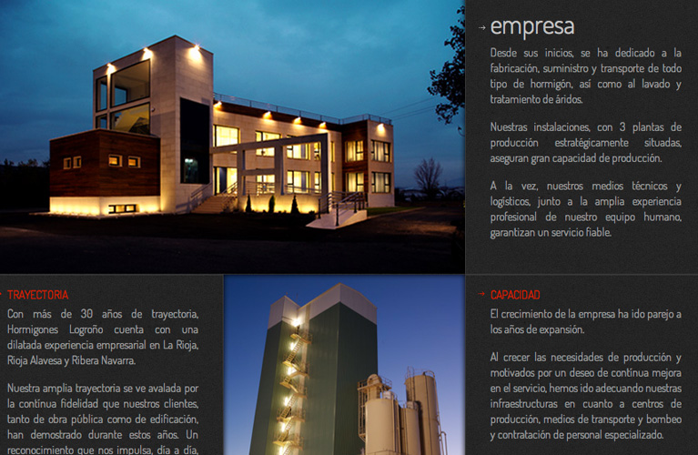 Diseño Web Hormigones Logroño (Publifiel)